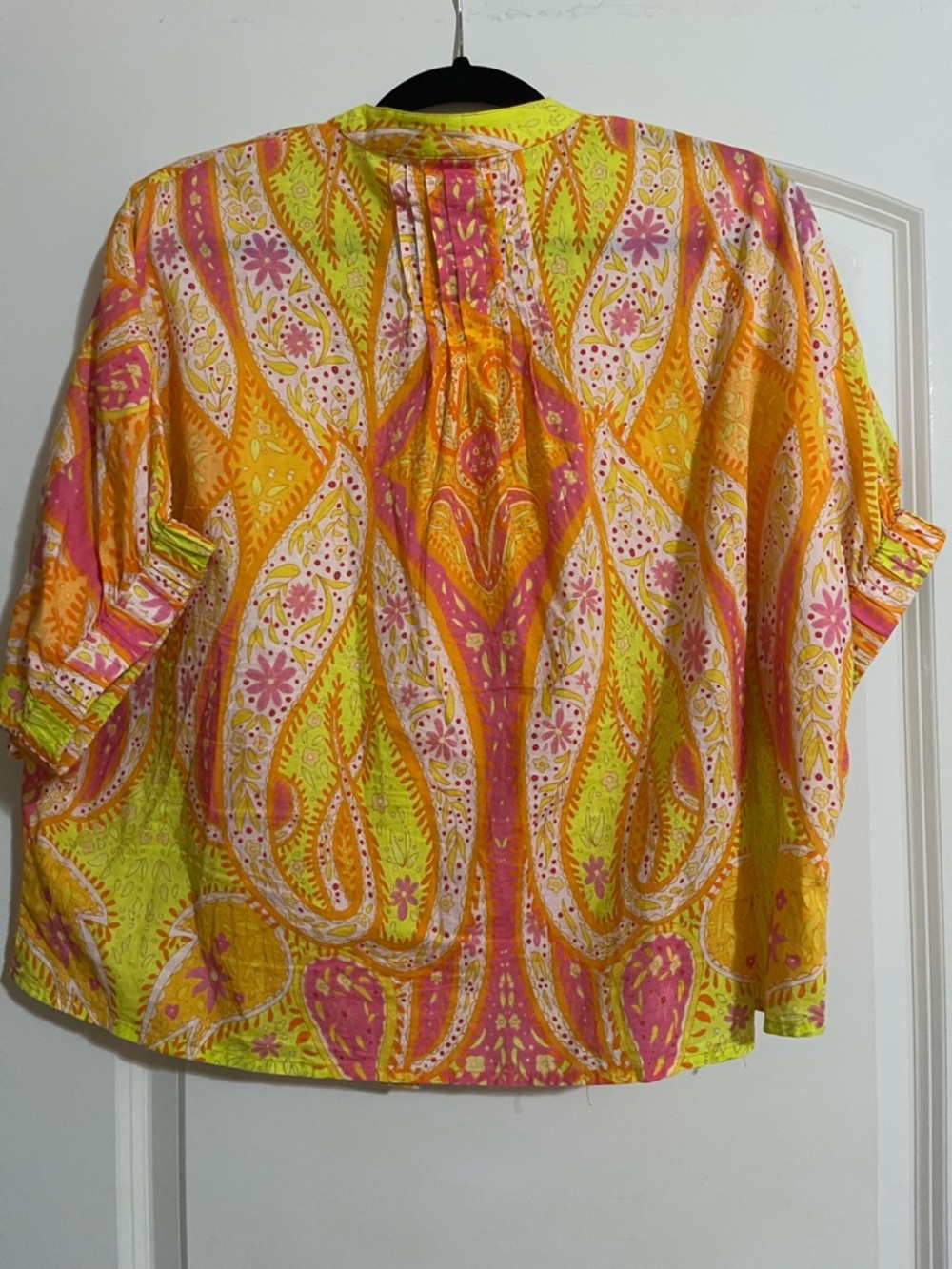 Ivy Jane Popping Paisley Vibrant Retro Style Top Boho Summer S/M Cotton - Picture 2 of 5